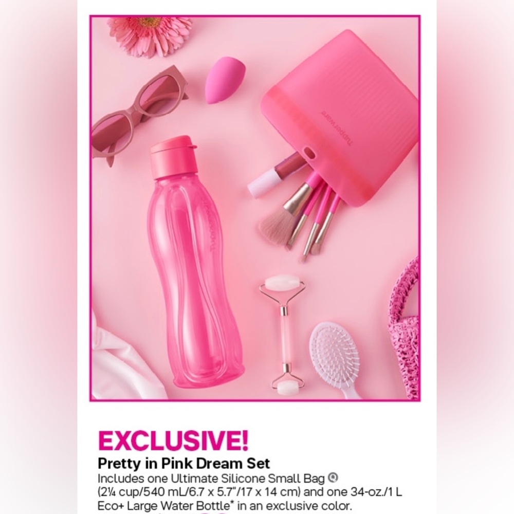 Tupperware Pretty in Pink Dream Lunch 3pc Set
